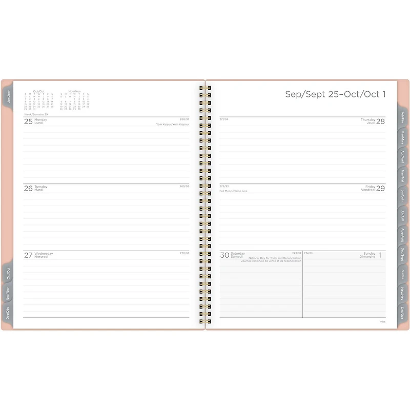 Grand Agenda Hebdomadaire/Mensuel 2024 À Couverture Rigide Mead, Hexagone Géo Graphique