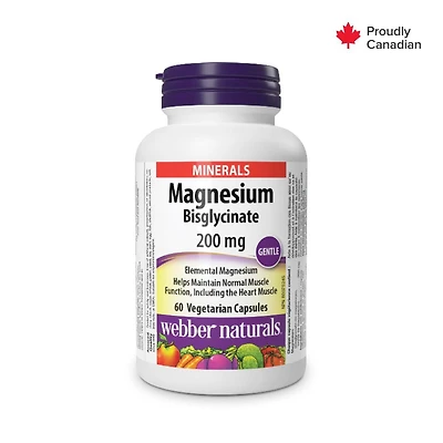 Webber Naturals®, Bisglycinate de magnésium, 200 Mg