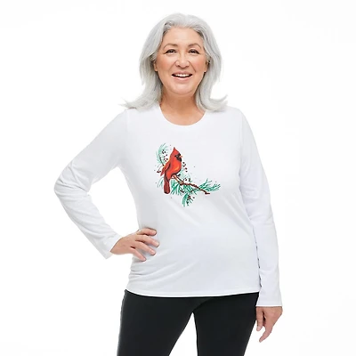 T-shirt avec imprimé graphique de Noël Penmans pour femmes