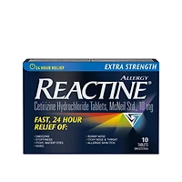 Reactine Extra fort, comprimés antiallergiques/antihistaminiques, chlorhydrate de cétirizine à 10 mg