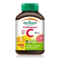 Jamieson comprimés à croquer vitamine C, 500 mg, agrumes, 120 comprimés