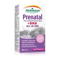 Jamieson 100% Complete Prenatal Multivitamin Softgels with DHA and Folic Acid, 60 Count