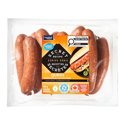 Great Value Secret Recipe Series Queso Smoked Sausages, 900 g