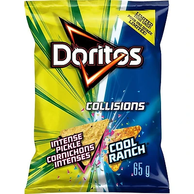 Doritos Collisions chips tortilla aromatisées Cornichons intenses et Cool Ranch