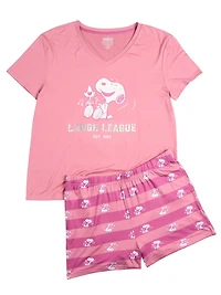 Peanuts Ladies V-Neck & Short Pajama Set