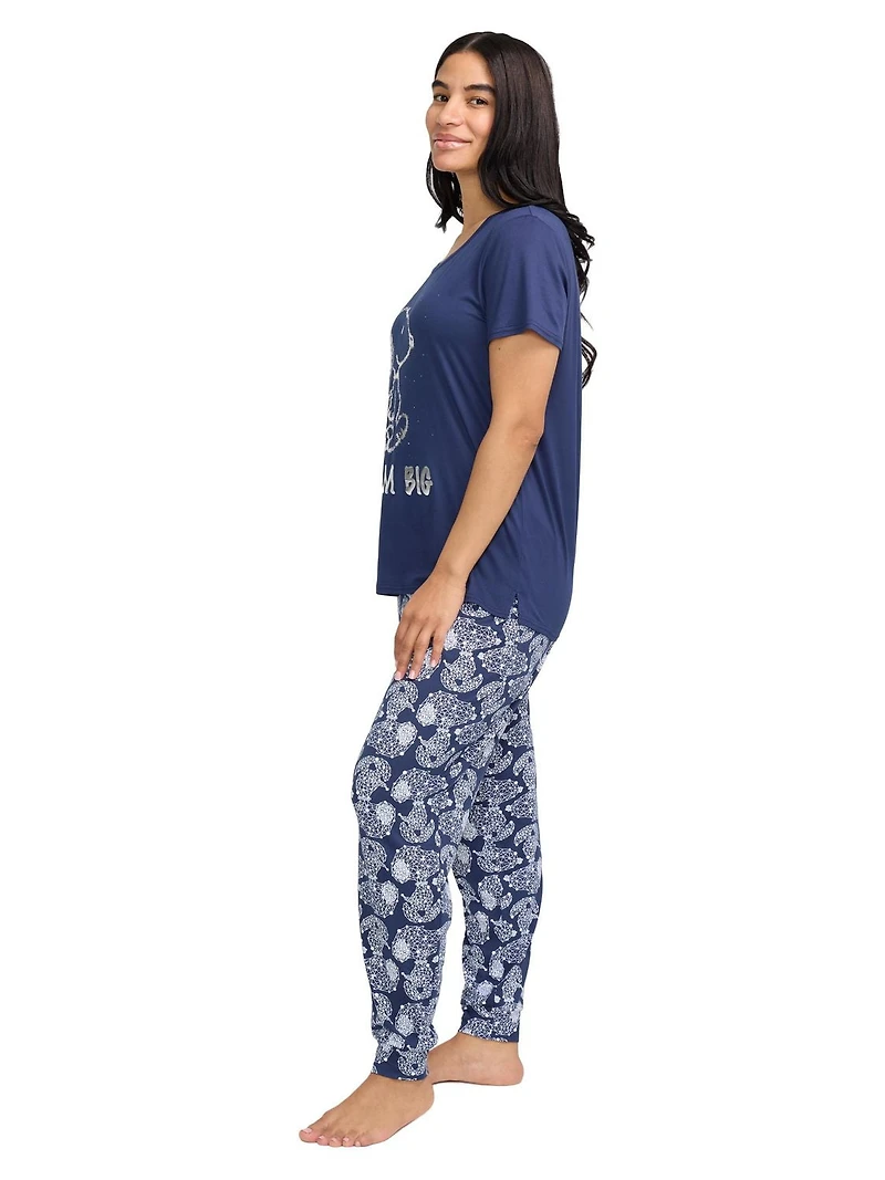 Ensemble de pyjama pour femmes Peanuts avec manches courtes et pantalon jogger - exclusivité en ligne