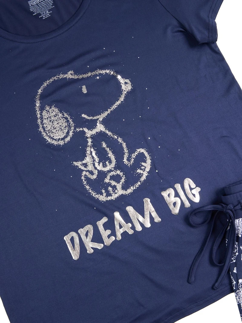 Ensemble de pyjama pour femmes Peanuts avec manches courtes et pantalon jogger - exclusivité en ligne