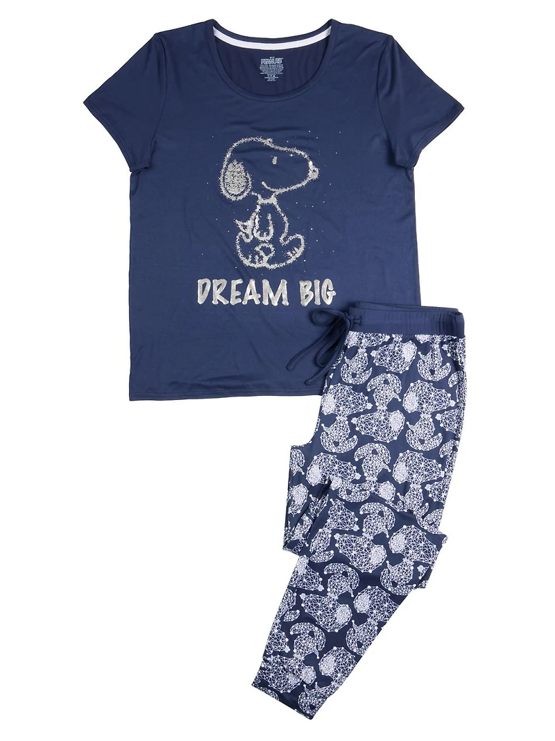 Peanuts Ladies Short-Sleeve & Jogger Pajama Set - Online Exclusive