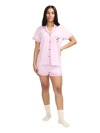 Ensemble de pyjama pour femmes Peanuts avec col cranté et short - exclusivité en ligne