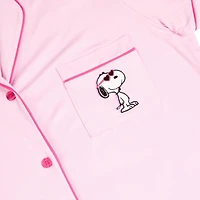 Ensemble de pyjama pour femmes Peanuts avec col cranté et short - exclusivité en ligne