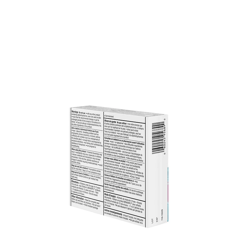 Benadryl Médicament pour les allergies Liqui-Gels 25 mg