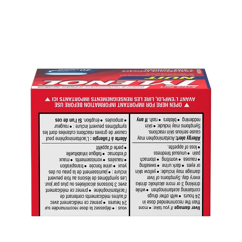 Tylenol Extra Strength Nighttime Pain Relief & Sleep Aid, 40 Caplets