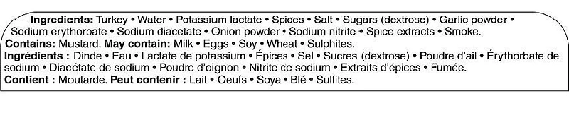 Bâtonnets de pepperoni Great Value à la dinde 500g