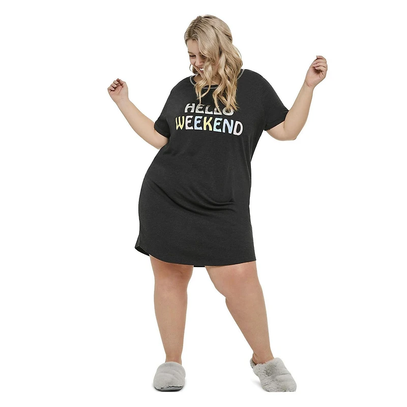 Chemise de nuit avec revers roulés George Plus pour femmes