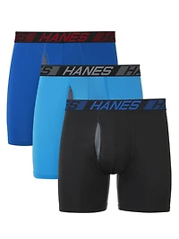 Hanes X-Temp Total Support Pouch Men's Boxer Briefs Pack, Anti-Chafing, Moisture-Wicking Underwear, 3 Pack