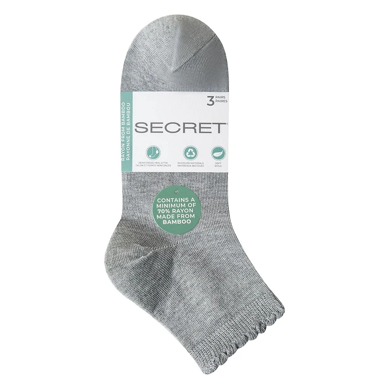 Secret Comfort 3pk Bamboo Bootie Socks