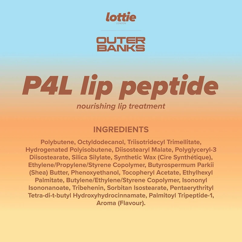 Lottie London - Outer Banks - Peptide pour les lèvres P4L - Soin nourrissant pour les lèvres - 0,23 OZ