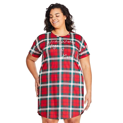 Chemise de nuit à encolure ras du cou George Plus pour femmes