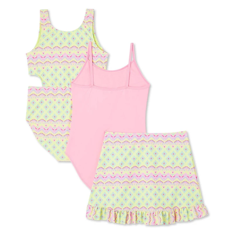 Btween Girls' Swimsuit 3-Piece Set