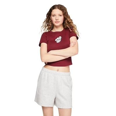 No Boundaries Women's Rib Baby Tee