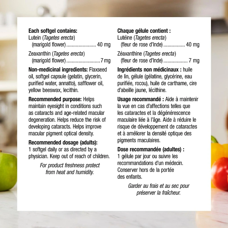 Webber Naturals Lutéine avec zéaxanthine Force maximale 40 mg 120 Gelules