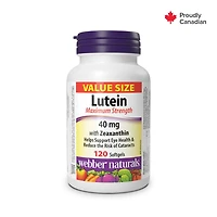 Webber Naturals Lutéine avec zéaxanthine Force maximale 40 mg 120 Gelules