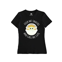 T-shirt à manches courtes pour femmes Star Wars The Mandalorian The Child Snacks