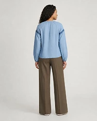 Devoted, Front Embroidered Tencel Shirt, Sizes XS-XL