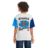 Superman Boys' Mesh Sleeve Tee