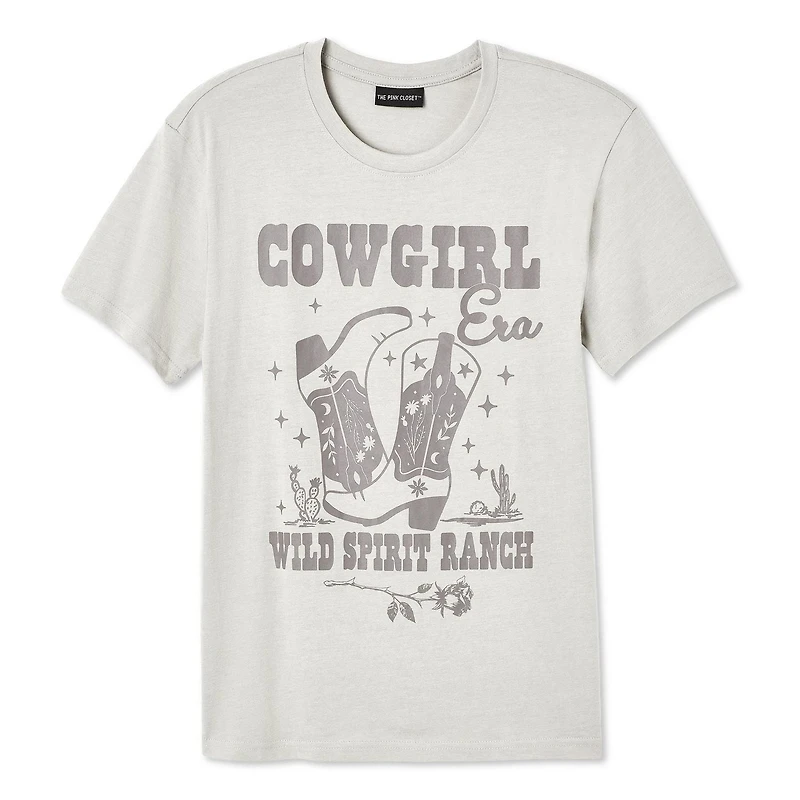 T-shirt Cowgirl Era The Pink Closet pour femmes Tailles TP–TG