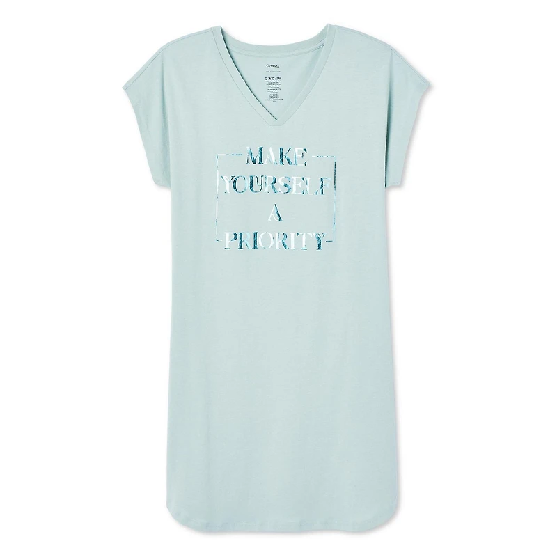 Chemise de nuit à encolure en V George pour femmes