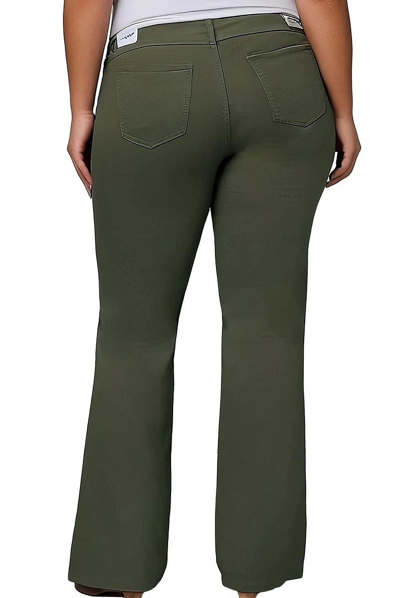 Frankie & Stella ™Ladie's High Rise Wide Leg Pant PLUS-Olive, Size 18W-26W