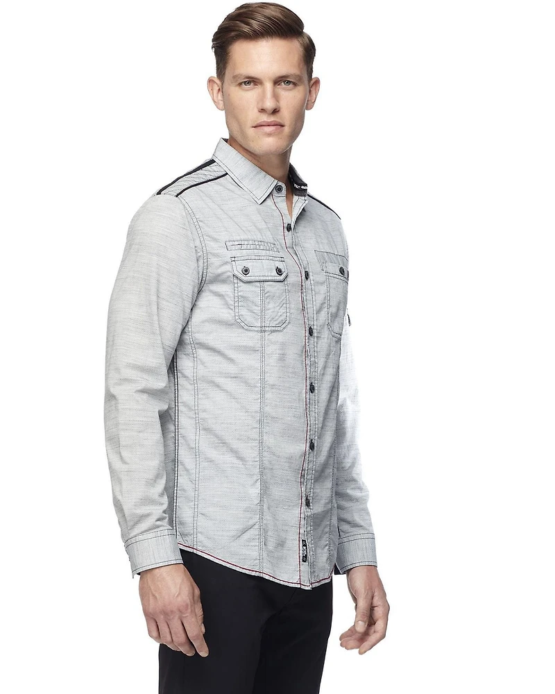 Chemise à manches longues Dark Black pour hommes