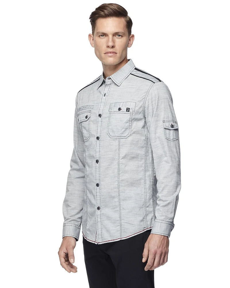 Chemise à manches longues Dark Black pour hommes