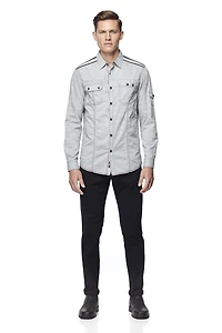 Chemise à manches longues Dark Black pour hommes