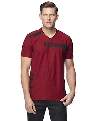 Henley Dark Black graphique à manches courtes pour hommes
