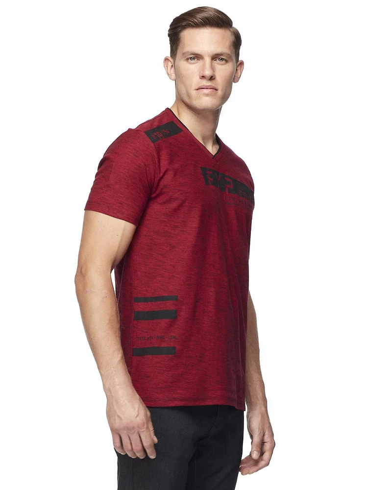 Henley Dark Black graphique à manches courtes pour hommes