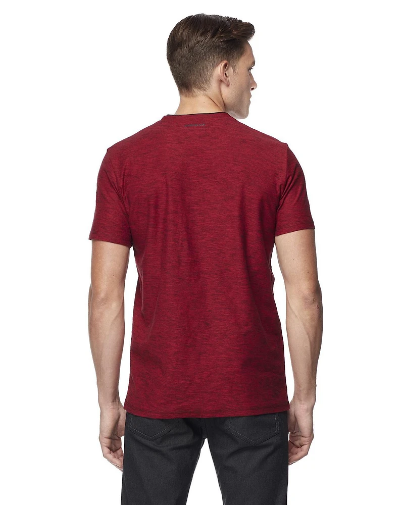 Henley Dark Black graphique à manches courtes pour hommes