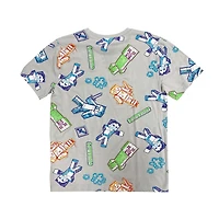 T-shirt à manches courtes Doodle Minecraft pour garçons