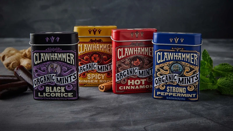 Clawhammer Certified Organic Mints - Hot Cinnamon, For The Strong & Spicy Mint Lover
