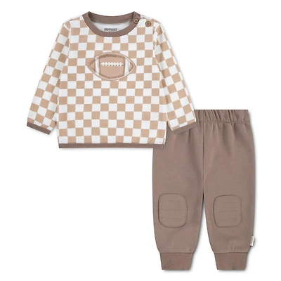 Huggies Baby Boy Long Sleeve Top and Pants 2-Piece Fleece Set 
