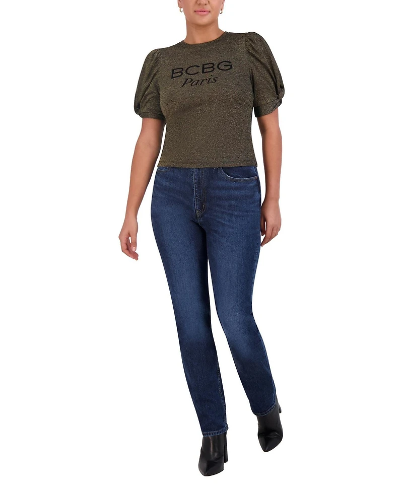 BCBG LIQUID FOIL TOP