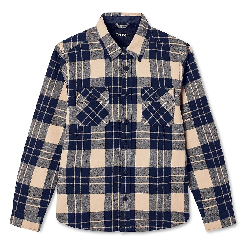 George Men's Flannel Shirt Jacket