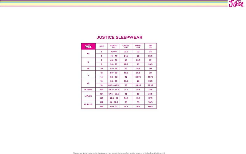 Pyjama 2 pièces avec manchettes Justice pour filles