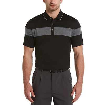 Men's Performance Short Sleeve Color Block Golf Polo Shirt