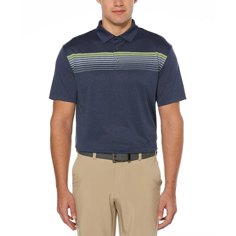 Men's Performance Short Sleeve Fading Stripe Golf Polo Shirt