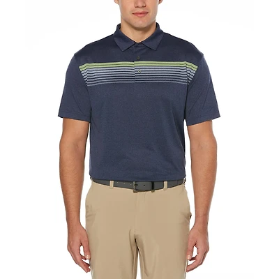 Men's Performance Short Sleeve Fading Stripe Golf Polo Shirt