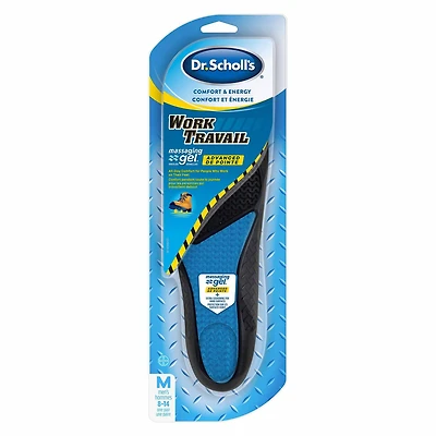 Dr. Scholl’s Comfort & Energy Work Insoles with Massaging Gel Advanced Mens, 1 pair, mens
