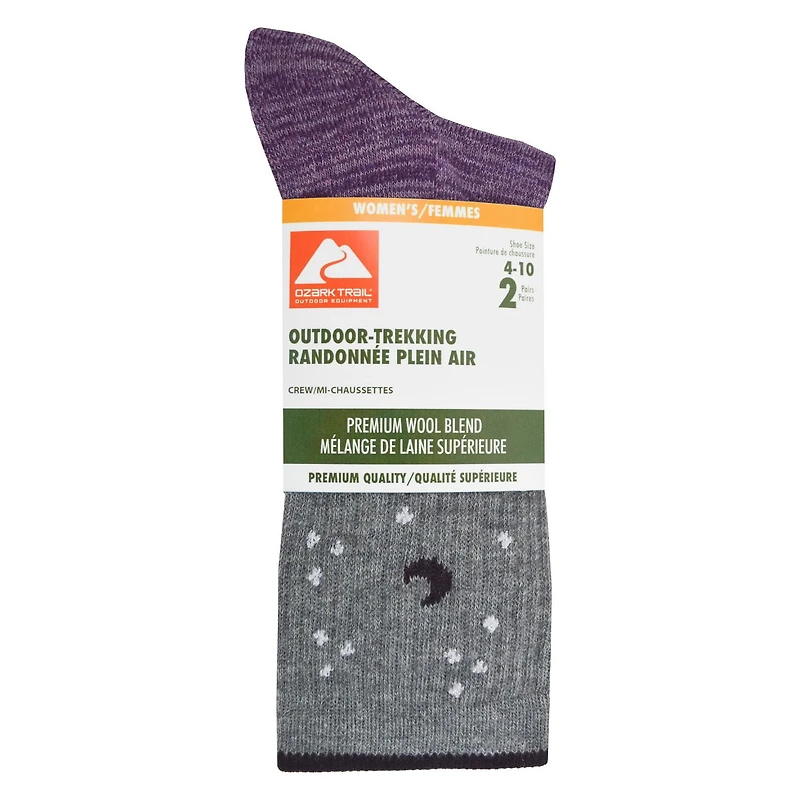 Lot de 2 paires de mi-chaussettes Ozark Trail pour femmes