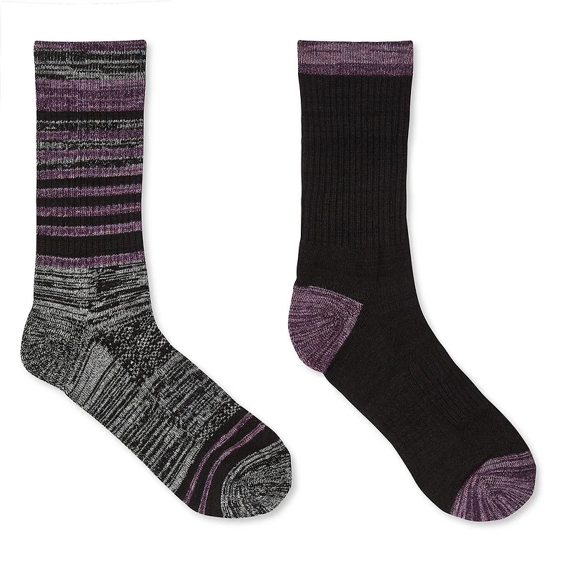 Ozark Trail Women's Crew Socks 2-Pack, Sizes 4-10